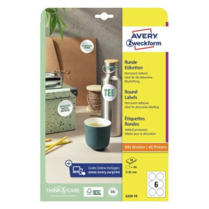 Etykiety Avery 10xA4 śr.80mm okrągłe trwałe