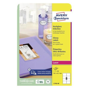 Etykiety błyszczące Avery 40xA4 99,1x67,7mm białe