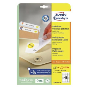 Usuwalne Etykiety uniwersalne Avery 45,7x21,2mm