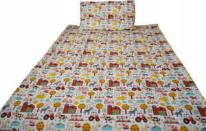 Pościel 100X135 Niemowlęca Farma Traktor Wieś Koza