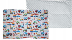 Poszewka na Poduszkę 40x60 Minky Koparki Traktor