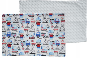 Poszewka na Poduszkę 40x60 Minky Koparki Budowa