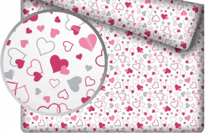 Prześcieradło Bawełniane 70x140 z Gumką Serca Love