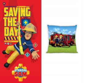 Ręcznik + Poduszka Jaś Strażak Sam Fireman Zestaw