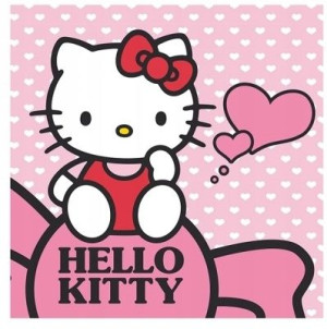 RĘCZNIK 30x30 Do Przedszkola Rąk Hello Kitty Kotka