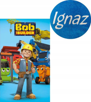 Ręcznik Do Przedszkola 30x50 Imię Haft Bob Budowa