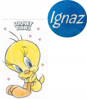 Ręcznik Do Przedszkola 30x50 Imię Haft Tweety