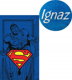 Ręcznik Do Przedszkola 30x50 Imię Haft Superman