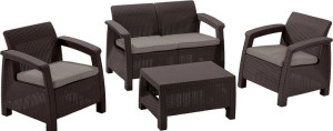 Meble Ogrodowe Allibert Corfu Set 4-osob +poduszki