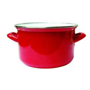 Garnek emaliowany 18 cm czerwony Emalia Olkusz