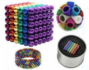 Kulki 5mm Tęcza Magnetyczne Neocube 216 Szt + Box