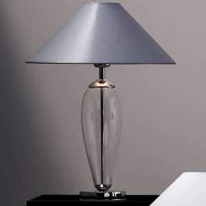 Stojąca LAMPA stołowa REA 40603108 Kaspa nocna LAMPKA sypialniana szara prz