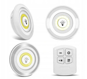 3x Lampka Cob Bezprzewodowa Lampa Pilot Na Baterie