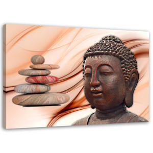 OBRAZ NA PŁÓTNIE Buddha Kamienie 60x40