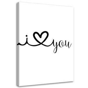 OBRAZ NA PŁÓTNIE Napis I love you 60x90