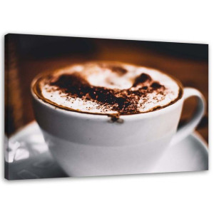 OBRAZ NA PŁÓTNIE Kawa Latte Filiżanka brąz 60x40