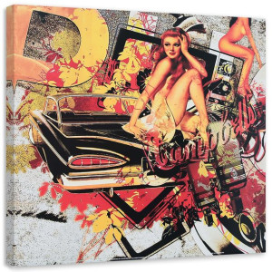 OBRAZ NA PŁÓTNIE Pop Art Abstrakcja Kobieta 60x60