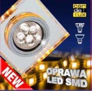 Ss-22 Ch/tr+am Gu10 50w+led Smd 2,1w Bursztynowy 230v Chrom Opr. Strop. Sta