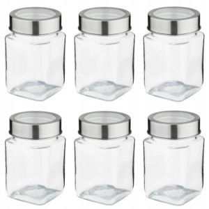 POJEMNIK SZKLANY SŁOIK RUBI przyprawy 6 x 300 ml