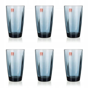 SZKLANKA WYSOKA zestaw 6 x 470 ml PULSAR niebieska