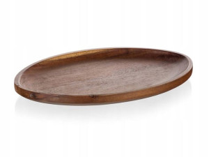 Talerz Akacjowy Na Jedzenie Przekąski 33 Cm