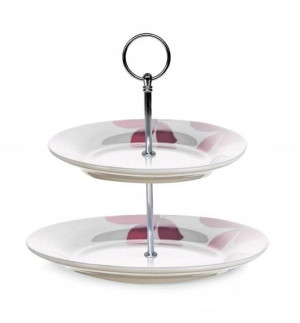 PATERA na Ciasta Owoce Etażerka PORCELANA piętrowa