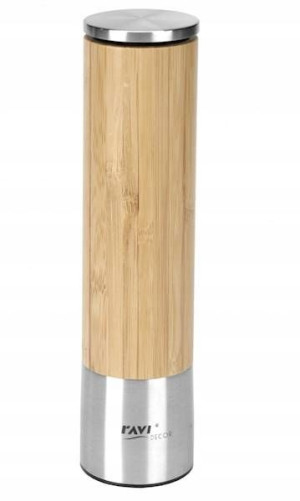 Młynek Do Przypraw Pieprzu Soli Bambus + Ndz 22 Cm