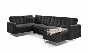 Narożnik Asgard U Asdu_06 Czarny 320 Cm - Eltap