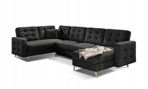 Narożnik Asgard U Asdu_05 Czarny 320 Cm - Eltap