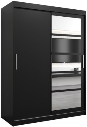 Szafa przesuwna ROMA 1 150cm, sonoma, artisan, czarny, biały
