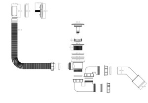 Syfon Wanny Z Czarnym Metalowym Klik Klakiem (gl2026b)