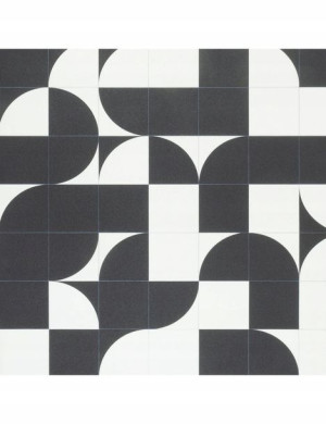 Wykładzina PCV linoleum Geometria Czarny 2m