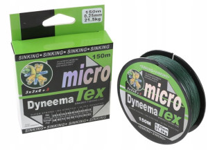 PLECIONKA 100m 200m DYNEEMA zielona 0,25mm 21,5kg