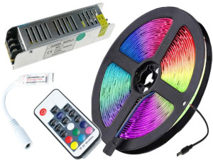 ZESTAW 5M 300 LED Pilot Radiowy Taśma Zasilacz RGB