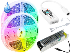 ZESTAW RGBW 10M WiFi Taśma LED Wodoodporna Ciepła