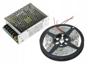 Zestaw Led 5m 300led 60/m Taśma 3528 Biały Ciepły