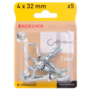 Koelner Śruba Molly Hak Sufitowy 4x32mm Interset B-sm04032s 5szt/opak