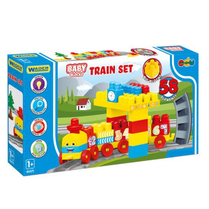 Wader 41471 Baby Blocks kolejka 2,24m  58 elem