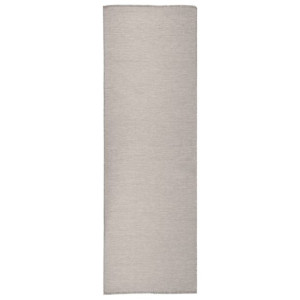 Dywan zewnętrzny o płaskim splocie, 80x250 cm, taupe