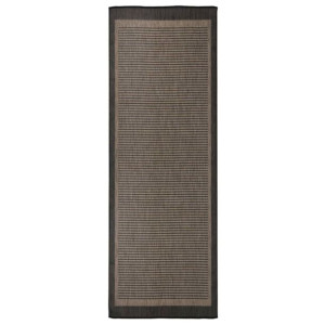 Dywan zewnętrzny o płaskim splocie, 80x250 cm, ciemnobrązowy