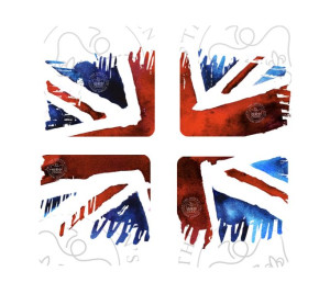 Podkładki korkowe kpl 4szt Wielka Brytania UK flaga