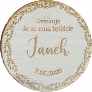 Podziękowanie pamiątka komunia drewno magnes