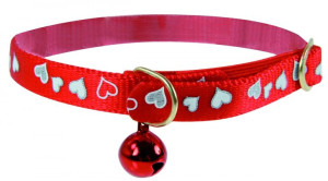 Zolux Obroża odblaskowa "Serce" 30cm – kolor czerwony