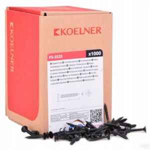 Koelner Wkręt Z Drobnym Gwintem Do Mocowania Płyt Gk,do Blach 3,5x25 1000sz