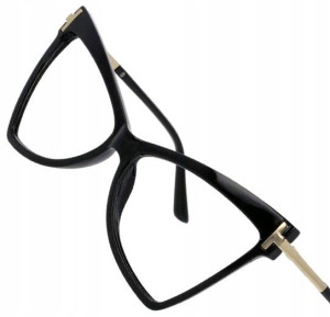 Czarne Kocie Okulary Cat Zerówki Kobiece Retro