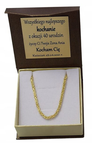 Łańcuszek Złoty Splot Królewski Pr. 585 + Grawer