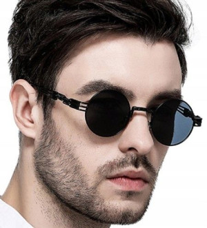 Lenonki Okulary Męskie Okrągłe Punk Słoneczne Boho