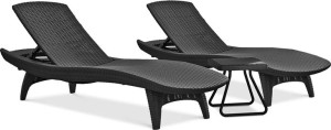 2x Leżak Ogrodowy Pacific + Stolik Graphite