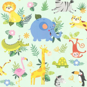 Tapeta Dla Dzieci Dzikie Zwierzęta Lew Słoń Zoo