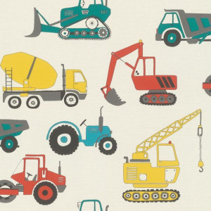 Tapeta Dla Dzieci Auta Traktor Ciężarówka Koparka